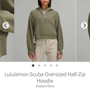LULULEMON | Scuba Oversized Half-Zip Hoodie Medium Olive XS/S